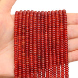 BONNY BOXX 1 Strand (150PCs) Natural 2 * 4mm Carnelian Rondelle Beads, Natural Abacus Disk Stone Beads Loose Spacer Gemstone for