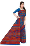 Tamaira Fashion Womens Plain Weave Pure Cotton Saree Without Blouse Piece(1891_Peacockblue)