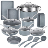 Granitestone 20 Pc Ceramic Cookware Set Nonstick, Premium Pots and Pans Set Non Stick for Kitchen with Bakeware and Cooking Uten