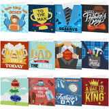 Saillong 12 Pack Fathers Day Diamond Painting Greeting Cards Kits Dad Diamond Art Cards with Envelopes Best Dad 5D Rhinestones