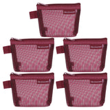 uxcell Mini Zipper Mesh Bag 3 x 5, 5 Pcs Nylon Small Makeup Zipper Mesh Pouch Cosmetic Case Mesh Storage Bags for Earphone, Cred