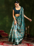 Libas Women'S Silk Blend Saree (16138_Blue)