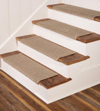 Oak Valley Designs Rounded Bullnose Carpet Stair Treads - Anti Slip Indoor Stair Mats for Wooden Stairs, Style: Bayside Charm, W