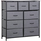 SUPER DEAL Dresser for Bedroom 9 Drawer Fabric Storage Tower Tall Chest Organizer Unit for Living Room Nursery Entryway Closets,