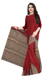 Tamaira Fashion Womens Plain Weave Pure Cotton Saree Without Blouse Piece(Ab11_Red&Maroon)