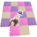 MQIAOHAM 18 Pieces Puzzle Play Mats, Soft Baby Play Mat, Kids Interlocking Foam Floor Tiles, Toddlers Carpet Playmats G301018-10