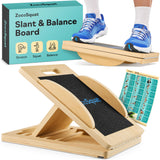 Slant Boards for Exercise - Slant Board with 7 Incline Angles - Transforms Into a Balance Board - Premium Calf Stretcher and Wob