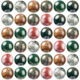 100Pcs Natural Stone Beads 10mm Indian Agate Round Gemstone Loose Beads with Elastic Bracelet String for Bracelets Necklace Jewe