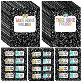 Gueevin 40 Set Student Homework Folder Labels for Composition Notebook Homework Take Home Folder Covers Label with Leave at Home