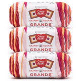 Red Heart All in One Granny Square Grande Fantabulous Yarn - 3 Pack of 250g/8.8oz - 100% Acrylic - #4 Worsted (Medium) - 440 Yar