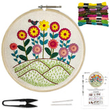 Embroiderymaterial Embroidery Kit For Beginners/Cross Stitch Sunflowers Garden Design Digital Printed Cloth & Written Instructio