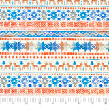 Singer Fabrics, 100% Cotton, Christmas Collection, Quilting Sewing Fabric, Scandinavian Christmas Reindeer Stripe, Cut by Yard