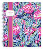 Lilly Pulitzer Large Hardcover Spiral Notebook, 11inch x 9.5inch with 160 College Ruled Pages, Flamenco Beach