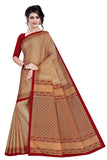 TAMAIRA FASHION Womens Plain Weave Pure Cotton Saree Without Blouse Piece (1784_BeigeandMaroon)