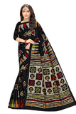 TAMAIRA FASHION Womens Plain Weave Pure Cotton Saree Without Blouse Piece(AB13_Black)