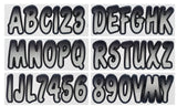Hardline Products Series 200 Factory Matched 3-Inch Boat & PWC Registration Number Kit, Silver/Black - SIBKG200