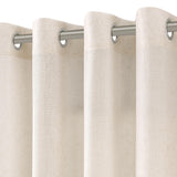 Nanspring Beige Linen Curtains 132 Inch Length for Living Room Bedroom Extra Long Grommet Modern Farmhouse Coastal Decor Cotton Textured Beige Sheer Linen Curtain for High Window 52x132,2 Panels Set