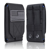 Heyqie Black Tactical Molle Cellphone Pouch Case,Heavy Duty Waterproof Phone Holster Bag for iPhone 14 15 16 Pro Max for Samsung