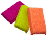 Casabella Multicolor Cellulose Scrub Sponges, Pack of 3, Peach/Lime/Coral, 3 Count