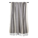Ivory, Gray & Black Bold Herringbone Throw