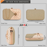 Adisa Studded Formal Party Clutch With Gold Chain For Women And Girls (Cl107-Gol),Gold,,B0CW1DC278