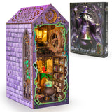 Book Nook Kit for Halloween Decorations, DIY Miniature House Kit, 3D Puzzle Halloween Decor with LED Light for Adults and Teens,