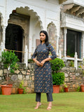 Gosriki Women'S Rayon Blend Straight Printed Kurta With Pant (Ommy Blue-Vks01-Gs_Xl_Blue_X-Large),Blue,,B0DCKBBQLK