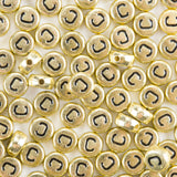 Yiizzxin 200Pcs Round Ancient Gold Letter C Beads,4x7mm Flat Letter-C Bead for Bracelets,Alphabet Beads for Jewelry Making DIY N