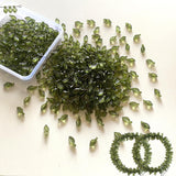 Green Leaf Beads for Jewelry Making - 200PCS Acrylic Plant Charms, Transparent Tiny Leaf Caps for Jewelry Making, DIY Earrings,