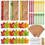 TICIAGA Thanksgiving Day Party Gifts - 24 Pack Fall Ballpoint Pen with Thank You Card and Maple Leaf Sticky Note Gift Set from S