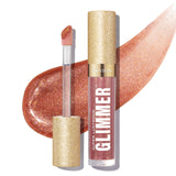 Revlon Super Lustrous Glimmer Gloss, Non-Sticky Lip Gloss, High-Shine Finish, Plant-Based Glitter, 005 Glazed Almond, 0.13 Fl Oz