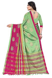 Dhruvi Trendz Womens Banarasi Cotton Saree With Blouse Piece (Dt-S181_Green)