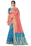 Glory Sarees Womens Silk Blend Banarasi Saree (Banarasi_Saree114_peach)