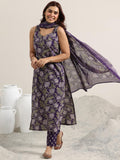 Libas Women'S Cotton Kurta Set (400343 Purple 2Xl