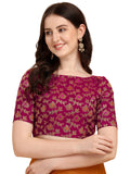 OOMPH! Jacquard Pink Readymade Blouse for Women - rbbl90xl