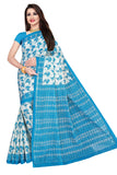 TAMAIRA FASHION Women's pure cotton saree without blouse piece (1338_Turquoise_Malmal)