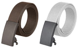 Zacharias MenS Nylon Canvas Army 40 Mm Belt (Rn301_Brown & Grey) (Pack Of 2)