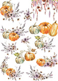 Thanksgiving Pumpkin Rice Paper, 11.5 x 16 inch (1pc) - Mulberry Paper for Decoupage Furniture Print Crafts by Craft Kreatively