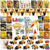 BenLouis 84Pcs Construction Party Favors Excavator Theme Coloring Books Crayons Sticker Set Bulk for Kids Construction Birthday