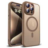 YEMORAN Compatible with iPhone 15 Pro Case with Built-in Camera Lens Protector Translucent Magnetic 15 Pro Phone Case 6.1 [Compa