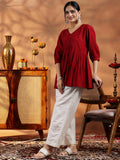 Libas Women'S Silk Blend Regular Kurti (29139_Red_L)