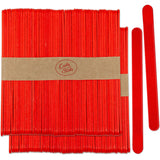 CraftySticks- 100 Pack 4.5 Inch Red Painted Popsicle Sticks, Wood Craft Sticks for Crafts, Learning and STEM Basics