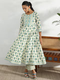 Libas Off White Pure Cotton Printed Kurta Sets For Women Off White Xl