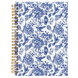 BearCake Chinoiserie Grandmillennial Notebook Journal, Blue Floral Aesthetic Notebook, Chinoiserie Journal, Blue Aesthetic Offic