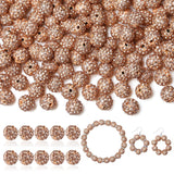 LAIDANLA 120pcs 10mm Light Brown Rhinestone Round Disco Beads for Crafting, Jewelry Making, Bracelet, Necklace, Earrings, Keycha