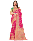 Glory Sarees Womens Blend Banarasi Silk Saree (Kara164_Pink