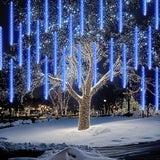 FUNPENY Meteor Shower Rain Lights, 864 LED Christmas Lights Icicle Snow Falling Christmas Lights Outdoor Raindrop Lights, 30cm 2