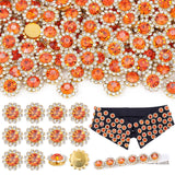 130 PCS 12MM Sew on Rhinestones for Bedazzling, Orange Crystal Flower Shape Claw Flatback Rhinestones for Crafting, Glass Rhines