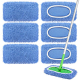 6 Pack Reusable Mop Pads Compatible with Swiffer Sweeper, Dry Sweeping Cloths & Wet Mopping Cloths Microfiber Mop Pads for Har