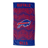 NORTHWEST Zubaz NFL Classic Zebra Print Beach Towel, 30x60, Buffalo Bills
